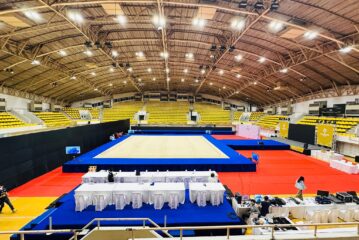 เตรียมความพร้อมก่อนการแข่งขันกีฬายิมนาสติกลีลา ในกีฬาซีเกมส์ครั้งที่ 33